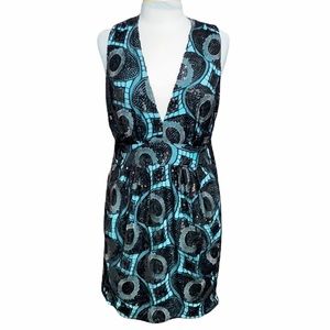 Marisa K Black and Blue Dress Size L